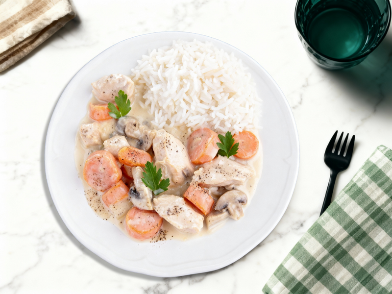 Blanquette de veau, plat traditionnel français pour restaurant