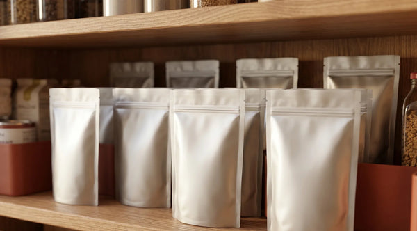 Doypacks de plats cuisinés stockés à température ambiante