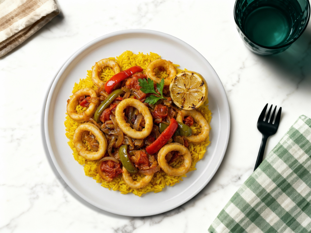 Calamars à l'andalouse & riz