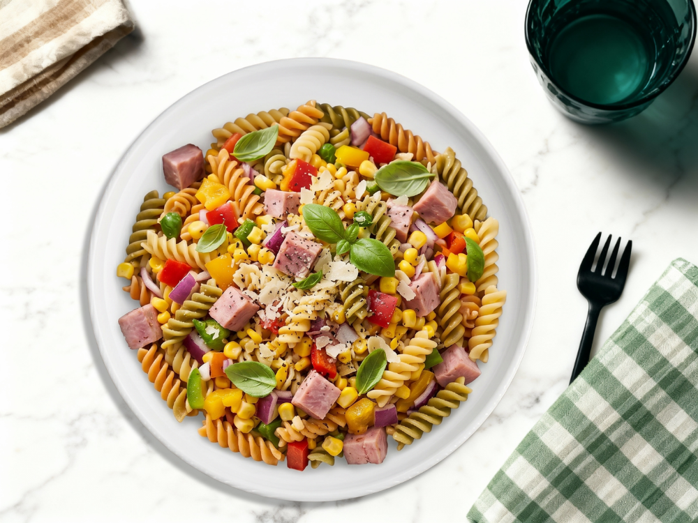 Salade printanière pâtes & jambon