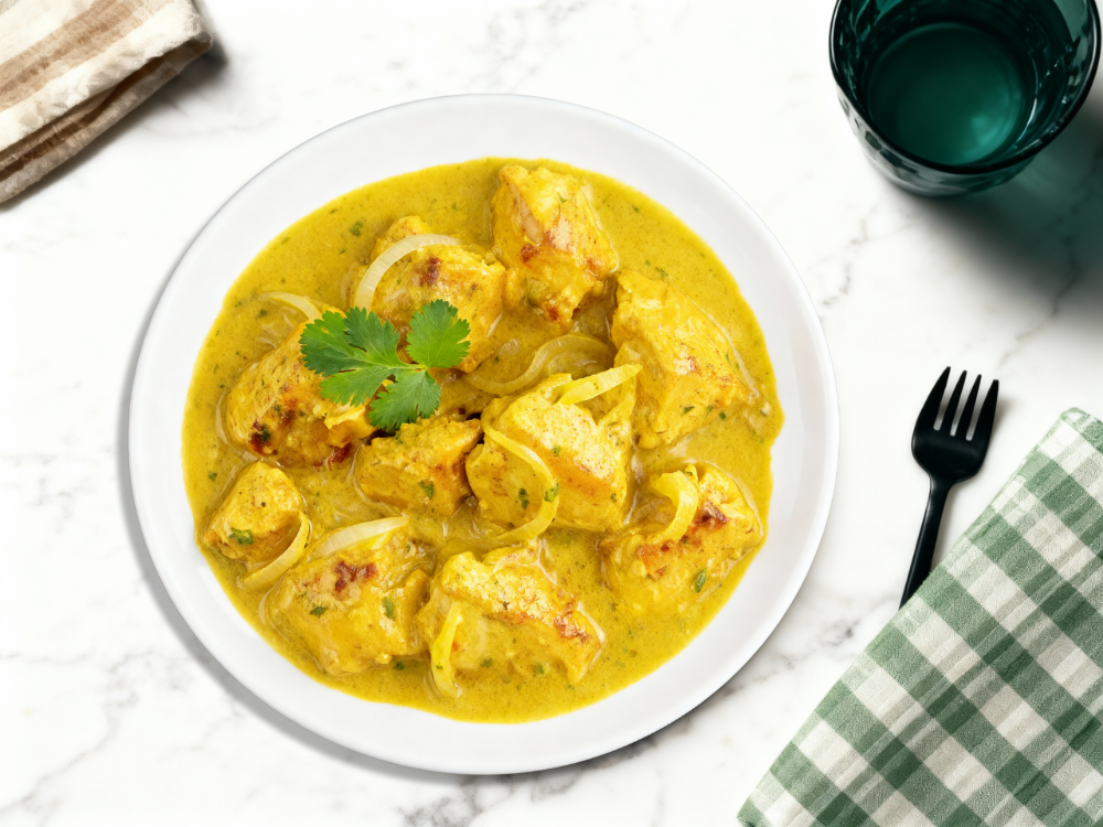 Poulet curry et pommes de terre