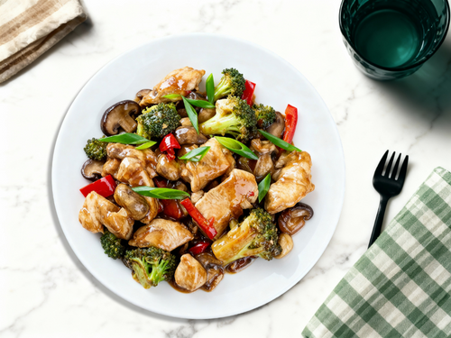 Sauté de volaille à l'Angevine en crème de champignons forestiers