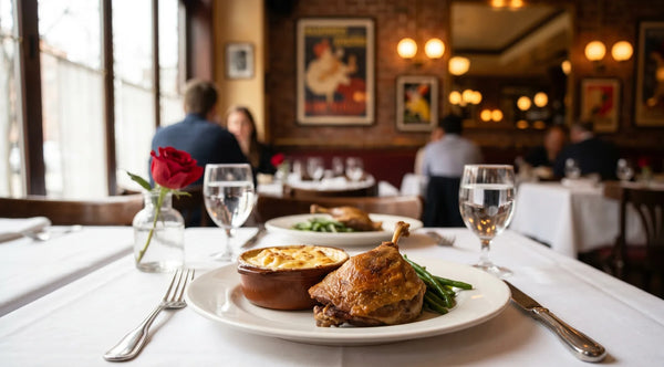 Assiette de bistrot français servie en restaurant
